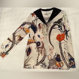 BALENCIAGA  SILK Pattern button down Blouse Size 40